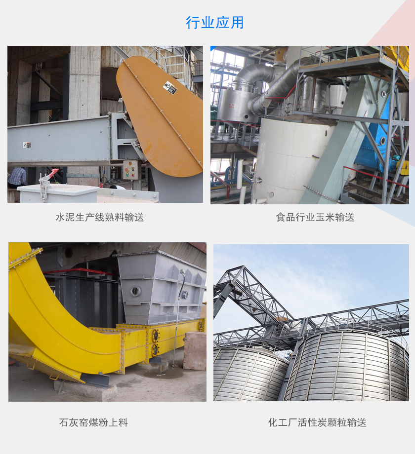 可以水平、傾斜或垂直布置，主要用于水泥、食品、化工、煤炭等行業(yè)