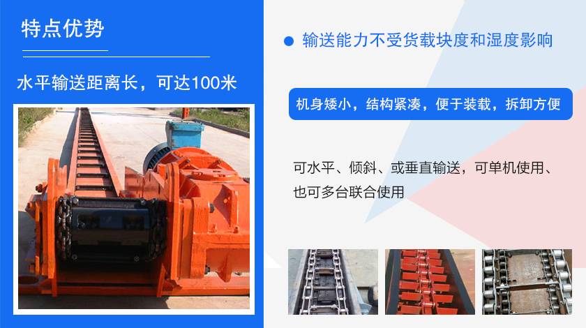 可多點(diǎn)進(jìn)料、多點(diǎn)卸料、能反向運(yùn)行，機(jī)殼密封性好，無(wú)粉塵污染